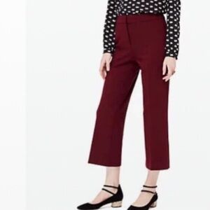 Kate Spade Midnight Wine Cropped Flare Pants